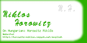 miklos horowitz business card